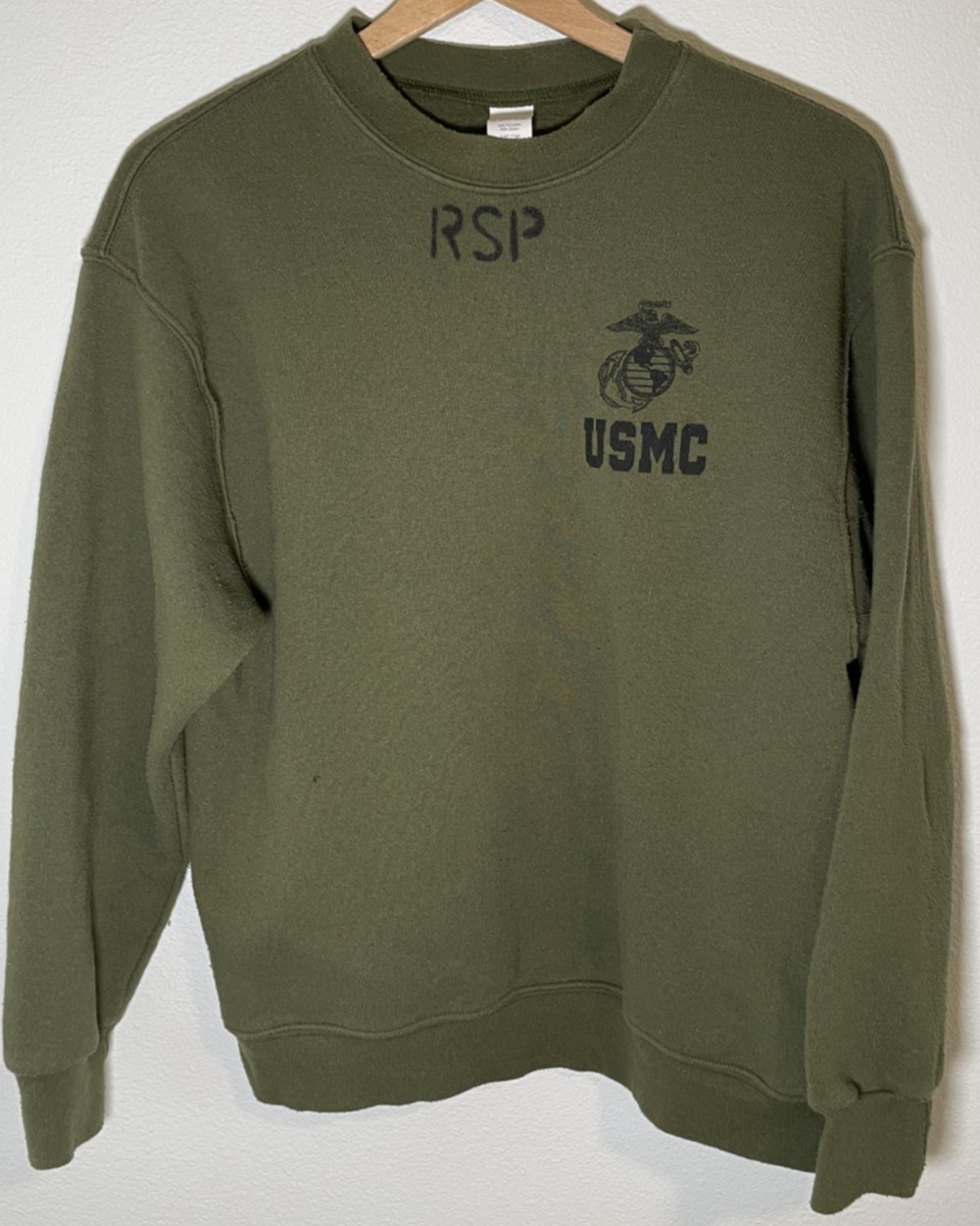 Vintage 1990-2000s USMC RSP Military Crewneck Sweatshirt Green - M